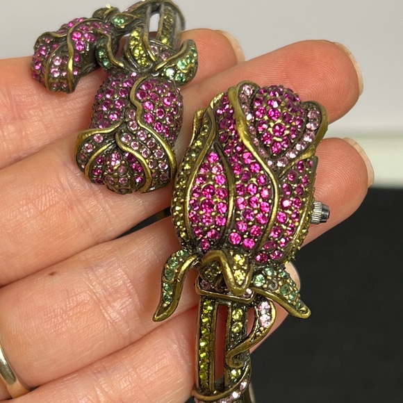 Heidi Daus Watch Tulip Flower Pink Bracelet with Crystals - Works - Picture 6 of 13